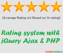 Star Rating System With Jquery Ajax Php And Mysql Codexworld Web Development Tutorial Jquery Rating System