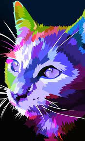 Colorful Cat Art Traveling Cats