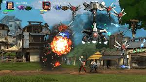 Boss fight in Contra: Operation Galuga, showing a massive mechanical enemy.