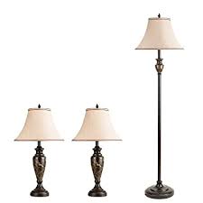 Sold and shipped by lamps plus. Buy Shine Decor 3 Pack Lamp Set Of 2 Table Lamps 1 Floor Lamp Etl Listed Lamp Set Of 3 Vintage 3 Piece Lamps Pack With Fabric Brown Bell Lamp Base Resin Marble Decor