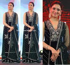Tamannaah Bhatia In Anita Dongre Fashionworldhub On a quiet night, her eyes gleamed in silver, enchanting, her look romantic, a touch of velvet, the winter flair is near. tamannaah bhatia in anita dongre