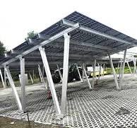 Aluminium solar carport with 15 panels – structure only for 2 cars