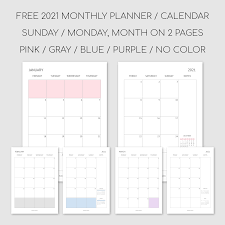 With this set of free monthly 2021 calendars, you'll get all 12 months of the new year organized into a vertical printing format. Bobbiprintables Free Printable 2021 Monthly Planner Calendar