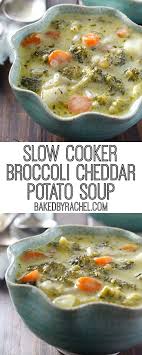 Slow Cooker Broccoli Cheddar Potato Soup In 2020 Slow Cooker Broccoli Soup Recipes Slow Cooker Easy Soup Recipes
