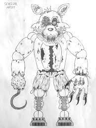 Fnaf toy golden freddy coloring page free printable coloring pages fnaf foxy addition coloring squared fnaf coloring pages to print at getcolorings com free printable colorings pages to print and color Twisted Foxy Sketch Fivenightsatfreddys