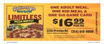 Gattitown Coupon Kids Meals Pizza Buffet Pop Tarts