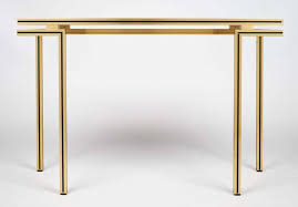 Vintage Black Glass Top Brass Console Table By Pierre Vandel Brass Console Table Glass Console Table Console Table