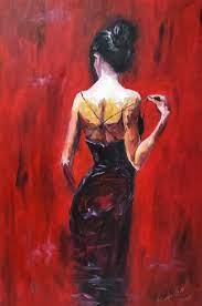 Beautiful red and black spanish sensual paintings