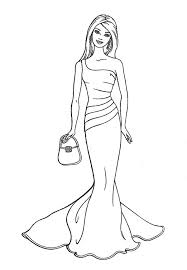 Free printable barbie coloring pages. Wedding Dress For Barbie Doll Coloring Page Coloring Sun