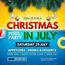 Thousands of people gathered for a pool party in wuhan, where coronavirus was first reported. Christmas In July Cocktail Party Invite Template Postermywall