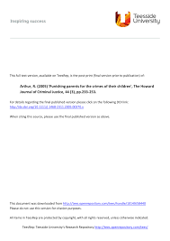 Pdf Punishing Parents For The Crimes Of Their Children