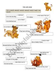 Buzzfeed editor keep up with the latest daily buzz with the buzzfeed daily newsletter! Question Words With The Lion King Esl Worksheet By Roga