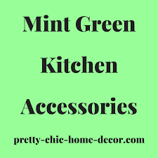 mint green color themed kitchen decor