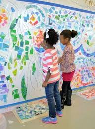 Starry Night Sticky Mosaic Wall Kids Art Classes Camps Parties And Events Small Hands Big Art Collaborative Art Projects Collaborative Art Group Art Projects