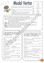 Live worksheets > english > english as a second language (esl) > modal verbs > modal verbs: Modal Verbs Exercises Esl Worksheet By Elisabeteguerreiro English Worksheets Study Math Grade Printable With Answers Samsfriedchickenanddonuts