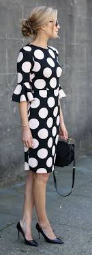 40 Ways To Wear Black And White On Spring Fashion Trendy Dresses Bell Sleeve Dress