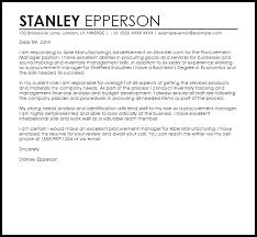 Procurement Manager Cover Letter Sample Cover Letter Templates Examples
