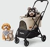 Amazon.com: PETTENA Foldable Pet Stroller,4 Wheels Pet ...