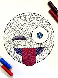 Tongue Out And Winking Emoji Pdf Zentangle Coloring Page Emoji Art Emoji Drawings Doodle Art Drawing