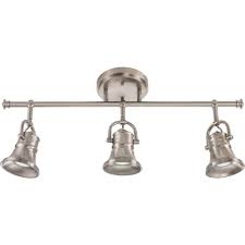 Lithonia Lighting Flared Skirt 3 Light Brushed Nickel Track Lighting Fixture With Led Bulbs Ltflskt Mr16gu10 Led 27k 3h Bn M4 The Home Depot