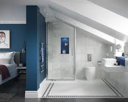 Optima Bespoke Shower In A Loft En Suite By Coram Showers With Images Loft Ensuite Tiny House Loft Loft Bathroom