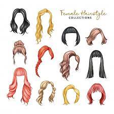 Set Of Variety Women Hairstyles Womens Hairstyles How To Draw Hair Hair Styles