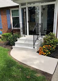 Check spelling or type a new query. Photo Gallery Precast Concrete Steps And Iron Vinyl Railing