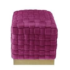 Over 20 years of experience to give you great deals on quality home products and more. Nicole Miller Diamond Fuchsia Gold Cube Woven Velvet Ottoman Non129 02fc Hd The Home Depot