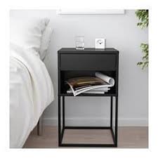 Vikhammer Bedside Table Black 40x39 Cm Ikea Home Decor Romantic Bedroom Decor Black Bedside Table
