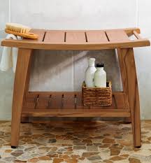 Our Gently Curved Teak Shower Bench Design Is Crafted From Solid Teak Wood Valued For Its Remarkable Resistance To In 2020 Teak Shower Bench Teak Shower Shower Bench
