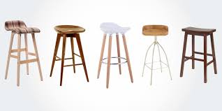 natural, rustic wood kitchen bar stools