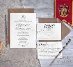 Excited To Share This Item From My Etsy Shop Harry Potter Ins Harry Potter Wedding Invitations Modern Wedding Invitation Wording Hogwarts Wedding Invitations