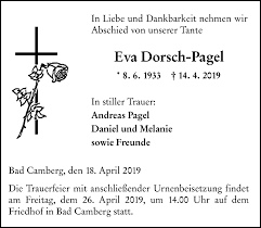 Melanie pagel is organizing this fundraiser. Traueranzeigen Von Eva Dorsch Pagel Trauer Mittelhessen De