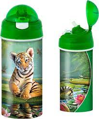 3D LiveLife Deluxe Base Tiger Lily 3D Lenticular Large Cat Water Bottle  with Straw 600ml Kids Drinking Bottle with Original Artwork by Famous  Artist, Jerry LoFaro : Amazon.de: Fashion
