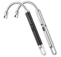 SenQWFa 7.5 in. Black Silver Windproof Arc USB Camp Candle ...