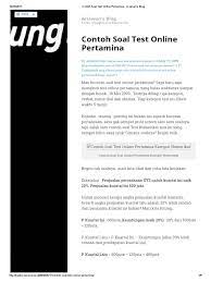 Home› bumn› contoh soal psikotes› contoh wawancara kerja› psikotes biofarma› contoh misal tes wawancara petugas spbu pertamina. Contoh Soal Test Online Pertamina Ariawan S Blog