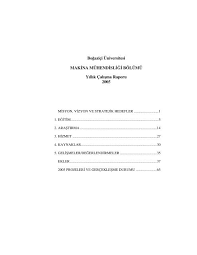 Sayısal bölümleri ve sayısal meslekler. Bogazici Universitesi Makina Muhendisligi Bolumu Yillik