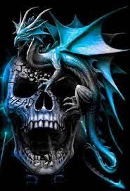 A lot of work is usually put into the designing of the dragon tattoo. Blue Dragon On Skull Dragon Tattoo With Skull Dragon Artwork Dragon Pictures