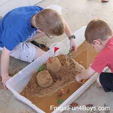 Sand Box Play On A Budget Frugal Fun For Boys And Girls Sandbox Sand Play Kinetic Sand Box
