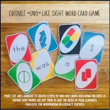 The other type is where players continue to draw cards until they have a match, even if it is 10 times. Editable Oxford Wordlist Plus Uno Like Card Game By Classroom Act
