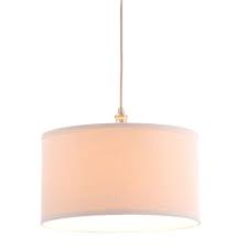 Hampton Bay Carroll 1 Light Brushed Nickel Pendant With Fabric Drum Shade Es4763sba D The Home Depot