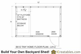 This is a 10'x12' tiny garden house cottage. 8x12 Tiny Home 8x12 Low Income House Plans