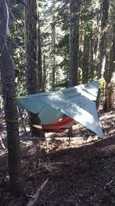 Hammock Camping Near Mount Jefferson In Oregon The Top Is Just A Salvaged Rainfly From My Old Four Person Tent That Got De Hammock Camping Oregon Coast Trip