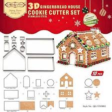 Diy 3d Gingerbread House Cookie Cutter Bake Set Christmas Holiday Cookie Cutter Set Gingerbread House Gingerbread House Cookies Christmas Gingerbread Cookies Chocolate House