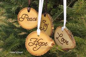 Rustic Country Christmas Ornament Set Of 4 Hope Love Peace Joy Primitive Holiday Home Decor Tree Country Christmas Ornaments Country Christmas Decorations Country Christmas