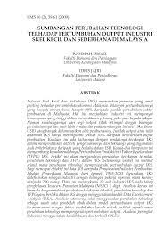 Semoga bermanfaat bagi yang mau kp, mencari lowongan pekerjaan, maupun tugas kuliah haha. Pdf Sumbangan Perubahan Teknologi Terhadap Pertumbuhan Output Industri Skel Kecil Dan Sederhana Di Malaysia