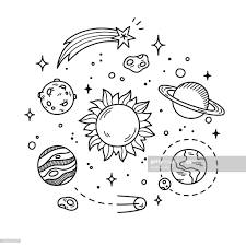 Astronomy sketch spacecraft illustration set. Stock Illustration Space Doodle Illustration Space Drawings Space Doodles Easy Doodles Drawings