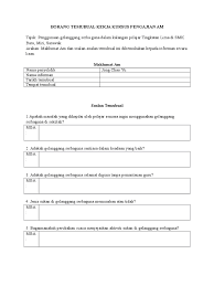 Documents similar to tajuk kerja kursus pengajian am 2019. Borang Temubual Kerja Kursus Pengajian Am