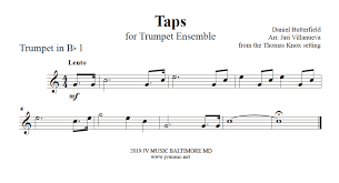 Taps trumpet music for piano, free sheet music. Store