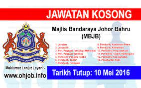 Peniaga yang berminat untuk memohon tapak boleh hadir ke pejabat koperasi mbjb berhad di bangunan jotic, jalan ayer molek, johor bahru atau hubungi nombor talian yang tertera. Jawatan Kosong Majlis Bandaraya Johor Bahru Mbjb 10 Mei 2016 Jawatan Kosong Kerajaan Swasta Terkini Malaysia 2021 2022